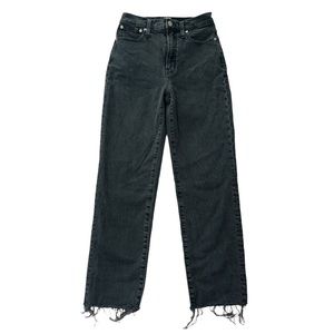 Madewell The Perfect Vintage Straight Jean Women’s Black High-Rise Denim Size 25
